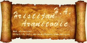 Hristijan Aranitović vizit kartica